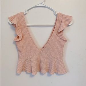 Pink low cut top